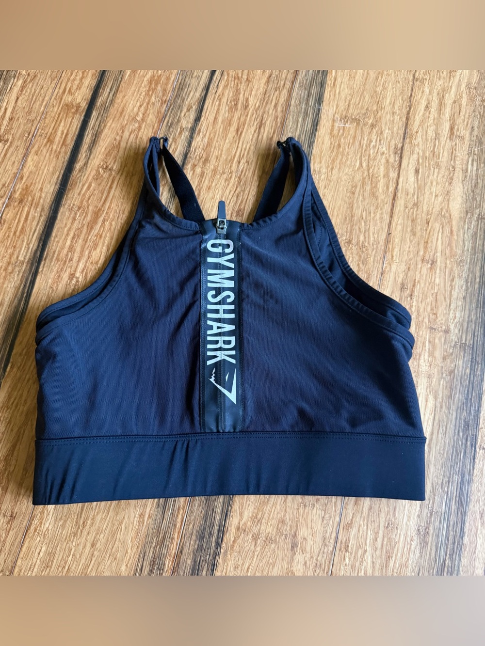 Gymshark Front Zip Closure Sports Bra Black